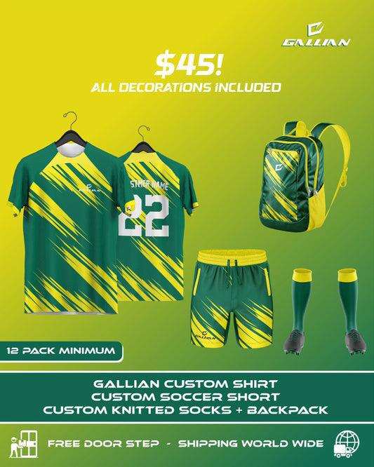 Soccer Bundle Deal - Soccer Uniform + Backpack + Socks