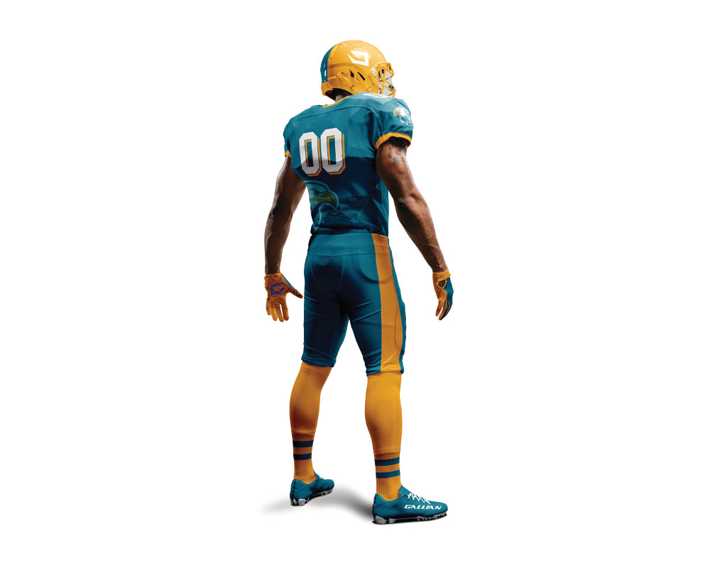 High Quality Custom American Football Uniform with Chrome Numbers