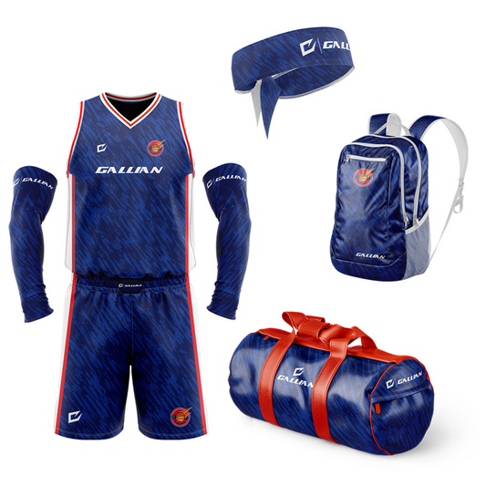 Custom Basketball Bundle Pack Deal | Basketball jersey + Shorts + Sleeves + Backpack + Duffle Bag + Headband